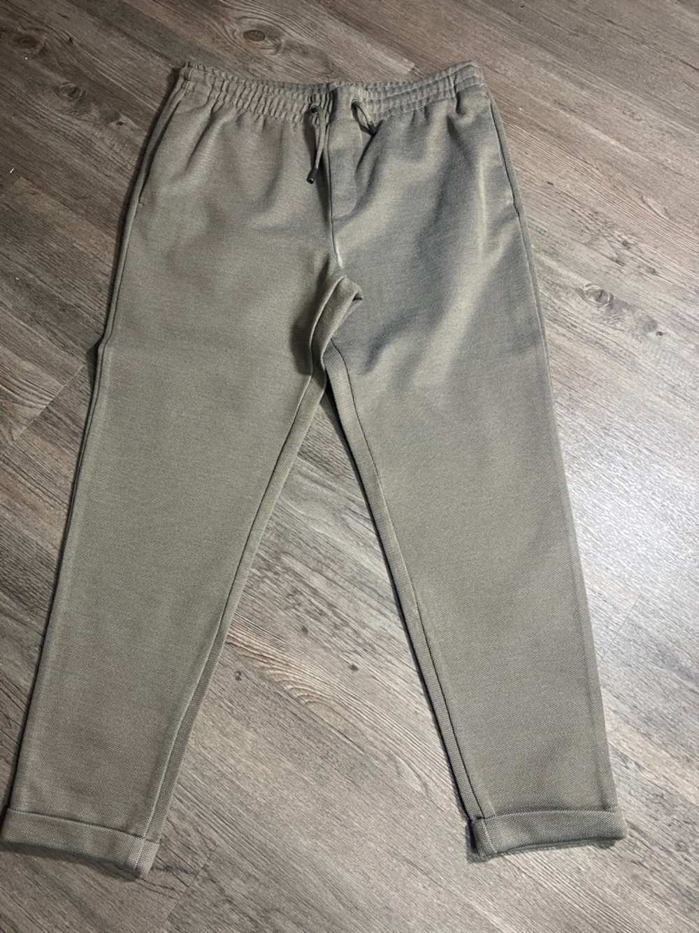 Zara Men's Olive Green Drawstring Joggers
